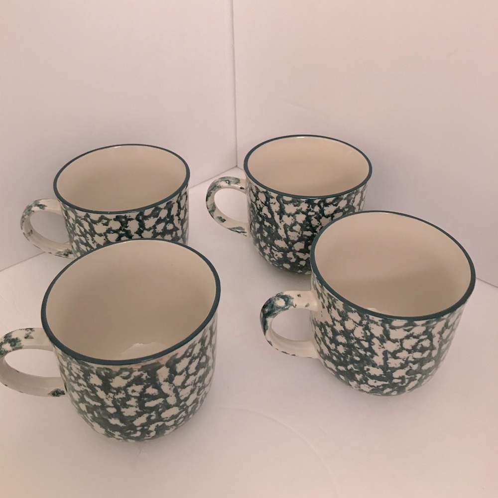 Set of 4 Folk Craft Coffee Cups by Tienshan
